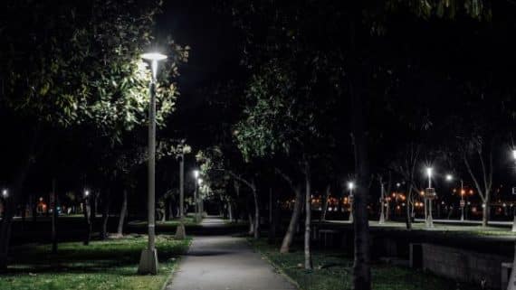 iluminación plazas parques, alumbrado publico con led