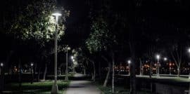 iluminación plazas parques, alumbrado publico con led